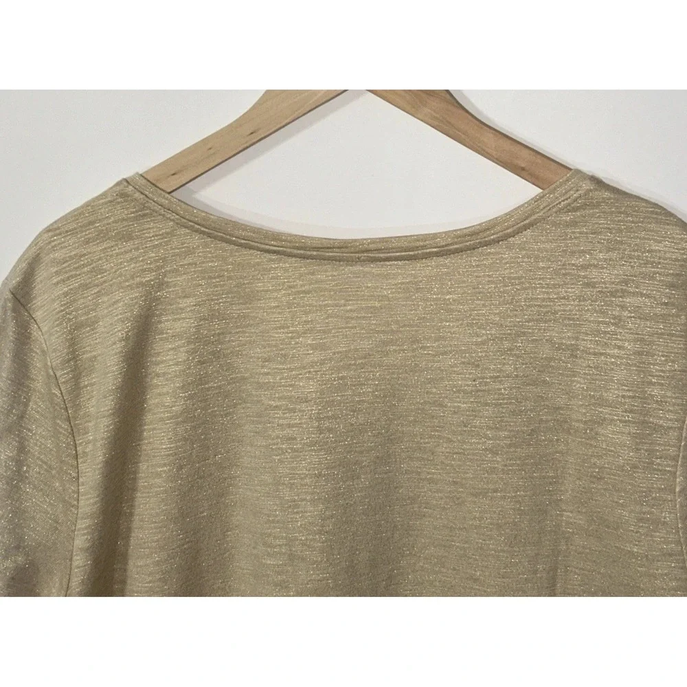 Chicos The Ultimate Tee Gold Shimmer Sz XL Petite XLP‎  (3P) EC